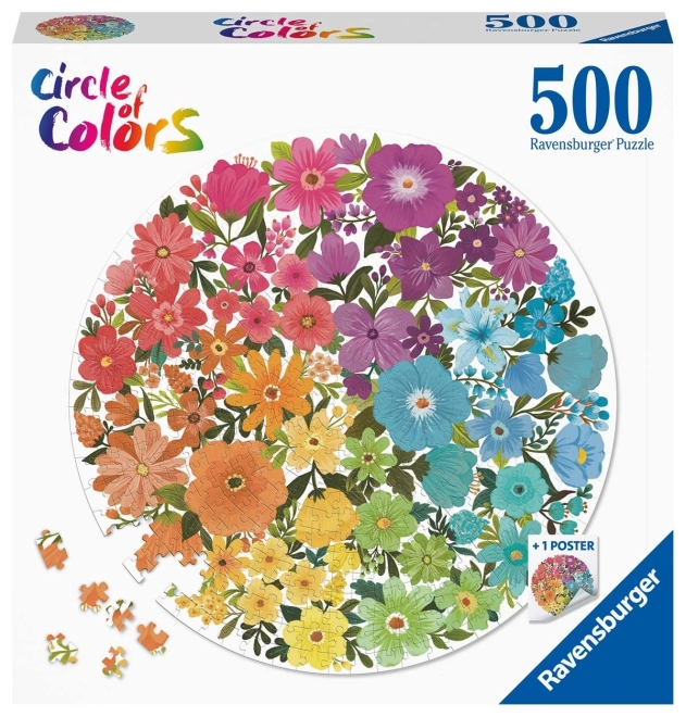 Ravensburger kruhové puzzle Kvety 500 dielikov