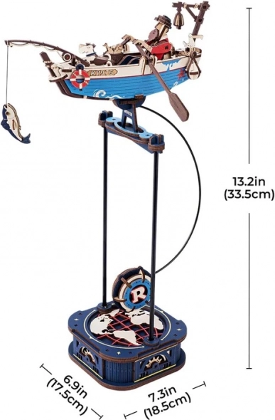 Mechanická 3D skladačka Rybolovní loď s kyvadlom