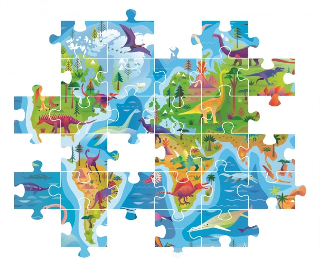 Clementoni Puzzle: Mapa dinosaurov 180 dielikov