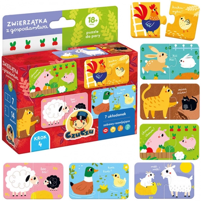 Párovacie puzzle - Zvieratá z farmy