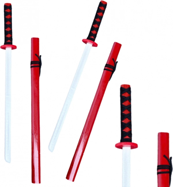 Drevená cvičná katana červená 70 cm