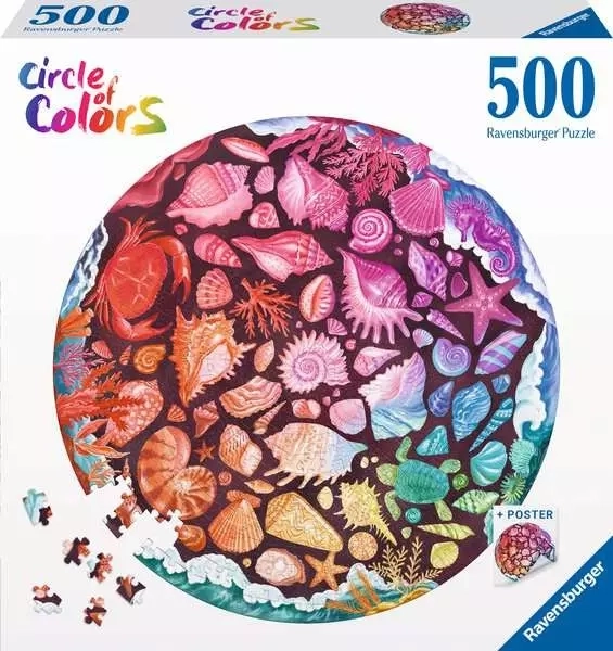 Ravensburger kruhové puzzle Mušle 500 dielikov