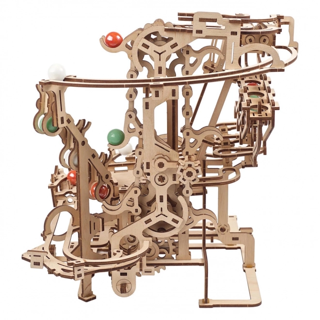 Ugears 3D drevené mechanické puzzle Guľôčková a reťazová dráha