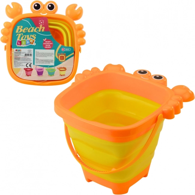 Skladacie silikónové vedro krab – oranžové