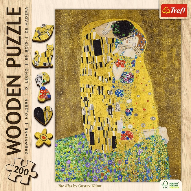 Drevené puzzle 200 dielikov Pusa Gustav Klimt