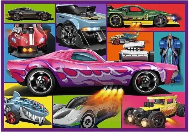 Puzzle 4x250 Hot Wheels závodné autá