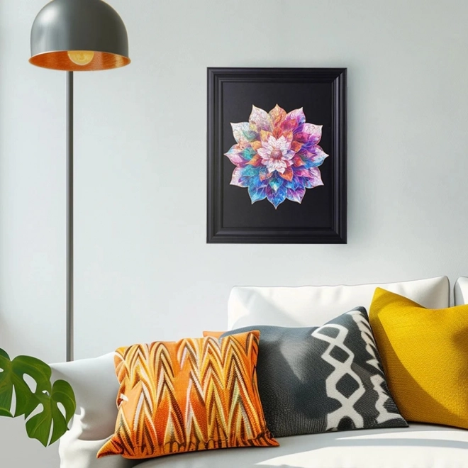 Drevené puzzle Kvetinová mandala