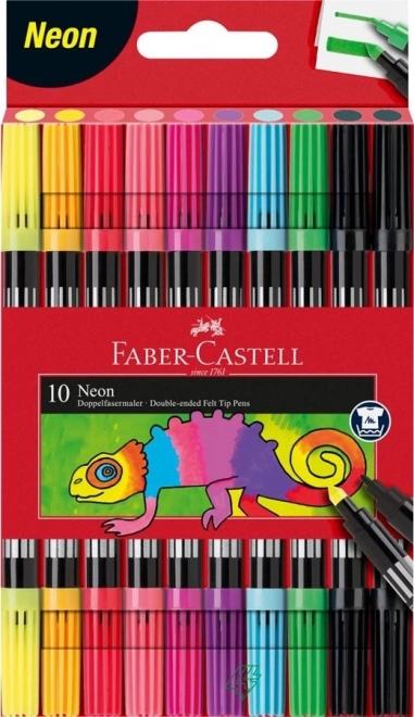 Faber-Castell Oboustranné fixky Neon - 10 farieb