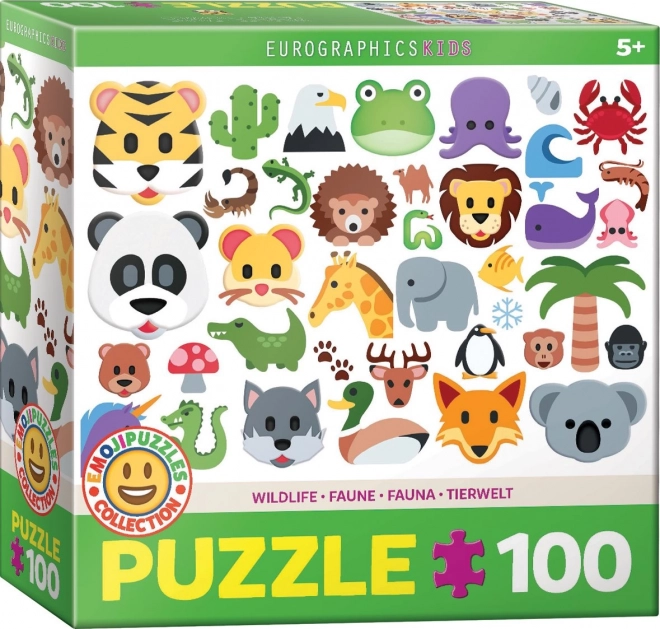 Výukové puzzle Emoji zvieratká 100 dielikov