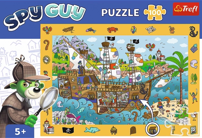 Trefl: Puzzle Pozorovacie 100 dielikov - Spy Guy - Pirátska loď