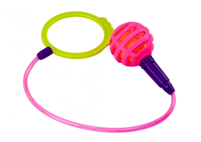 Skákací Skipper Hula Hop na Nohe Ružový s LED diódami