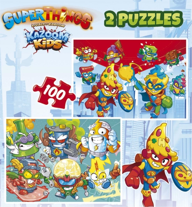 Puzzle Superthings 2x100 dielikov