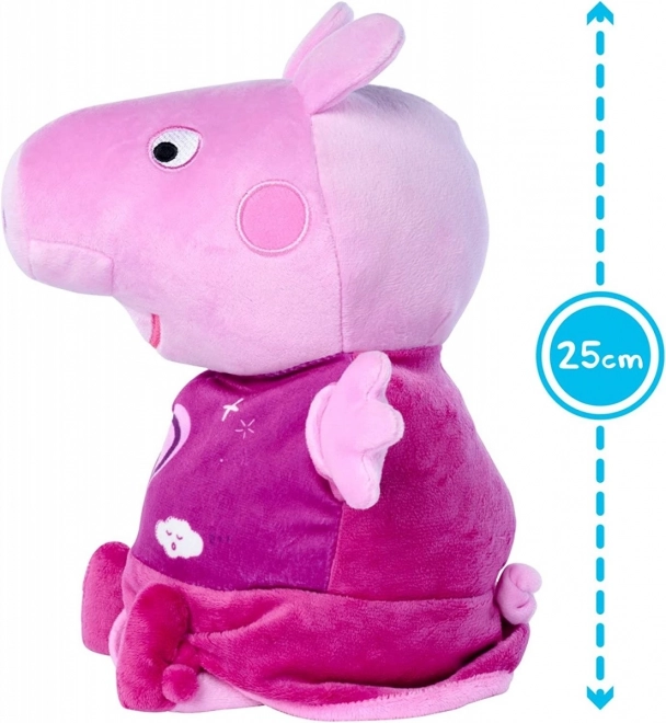 Plyšový cumlík na spanie Peppa Pig 2v1, hrajúci + svetlo, ružový, 25 cm