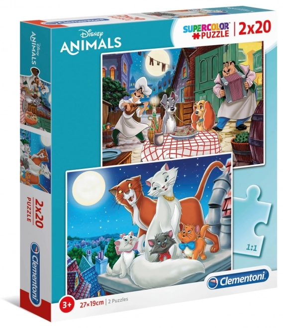 Puzzle 2x20 dielikov Super Kolor Disney Zvieratá