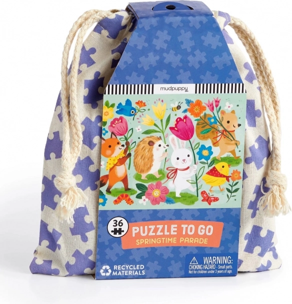 Puzzle Jarný sprievod v látkovom vrecku od Mudpuppy