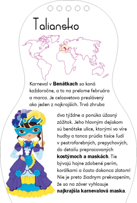 Obliekame bábiky na karneval – Maľovanky