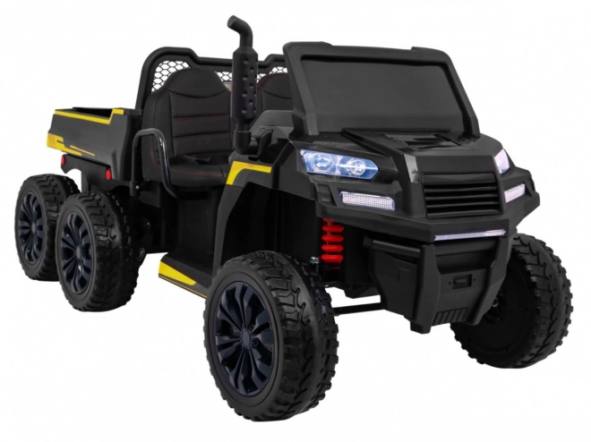Auto Farmár Kamión pro 2 deti Čierny + pohon 4x4 + Diaľkové Ovládanie + Vyklápač + Audio LED