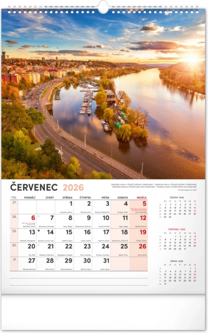 Nástenný kalendár Praha 2026