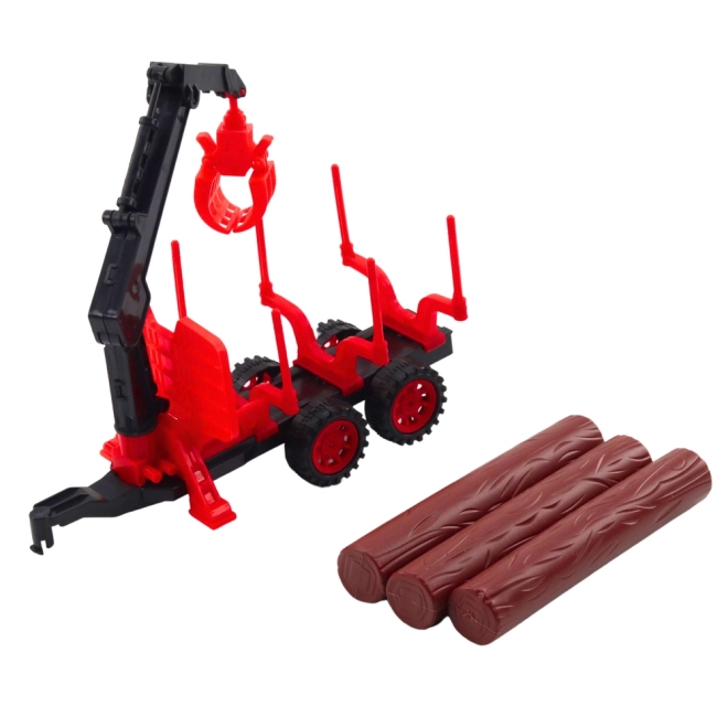 Traktor s prívesom na prevoz dreva
