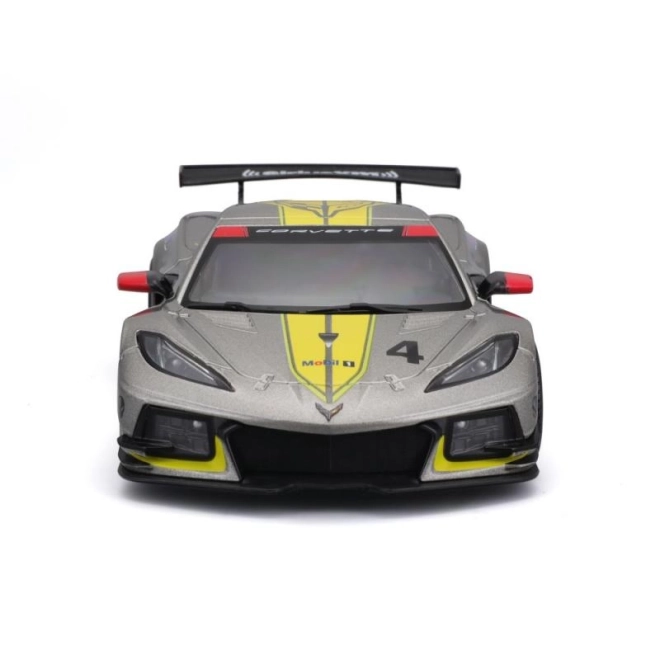 Kovový model auta Bburago 2020 Chevrolet Corvette C8R #3 v žltej farbe