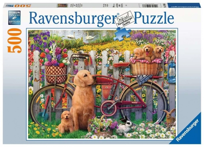 Ravensburger puzzle Roztomilí psi v záhrade