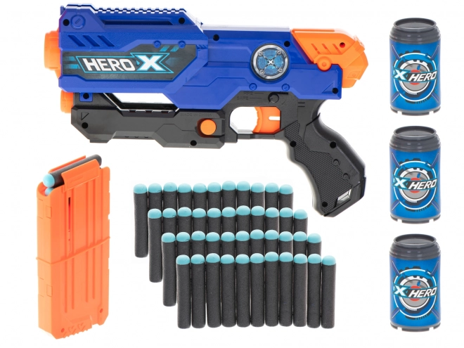 Guľomet na penové šípky NERF + zásobník + 3 terče + 48 šípok