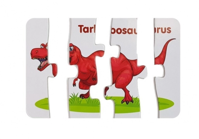 Edukativne puzzle s dinosaurami v angličtine