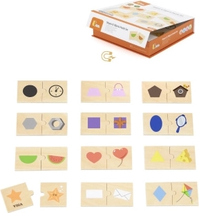 VIGA drevené puzzle – priraďovanie tvarov a predmetov