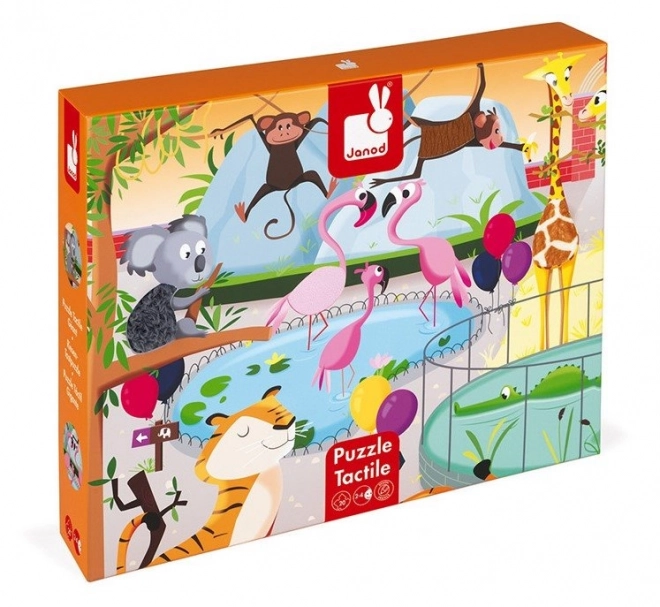 Janod Hmatové puzzle Deň v ZOO