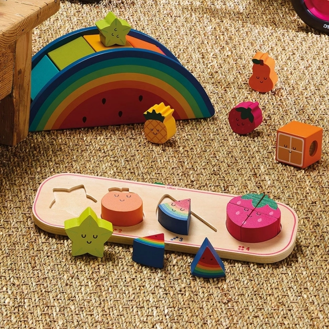 Vkladacie Puzzle Učím sa Počítať Ovocie Sarah Betz