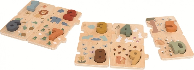 Drevené počítacie puzzle so zvieratkami 2Kids Toys