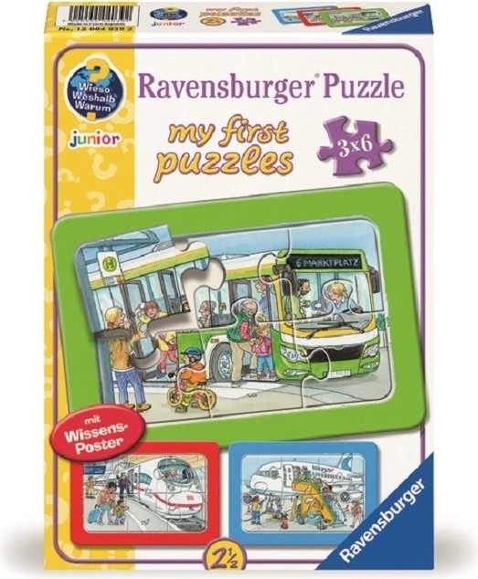 Moje prvé puzzle Dopravné prostriedky 3x6 dielikov