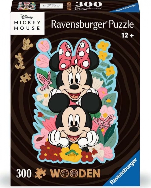 Drevené obrysové puzzle Mickey a Minnie od Ravensburgeru