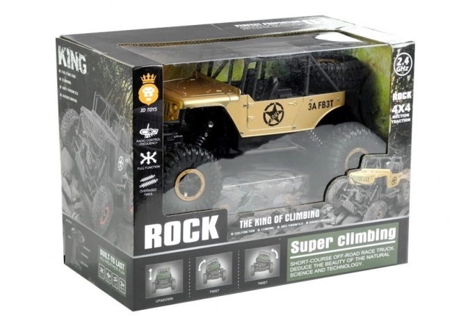 Zlaté diaľkovo ovládané auto Jeep R/C 1:18