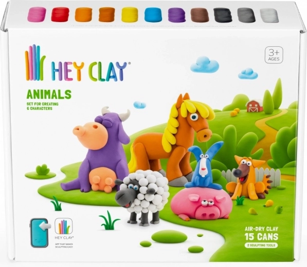 15 kelímkov farebnej, na vzduchu schnúcej modelíny