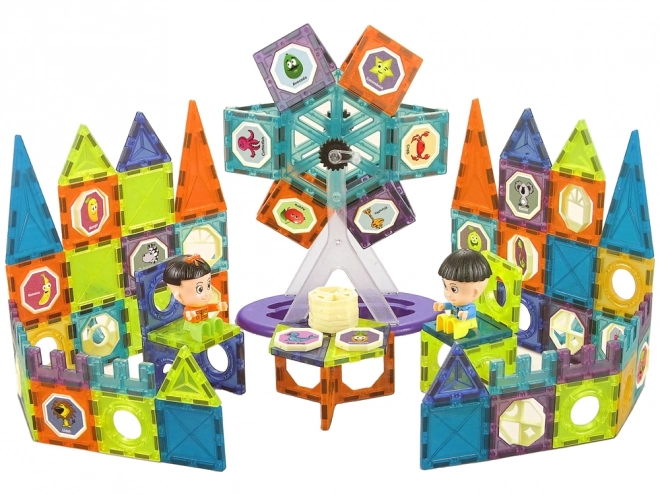 Magnetické stavebné kocky Diabolské kolo 3D 155 kusov
