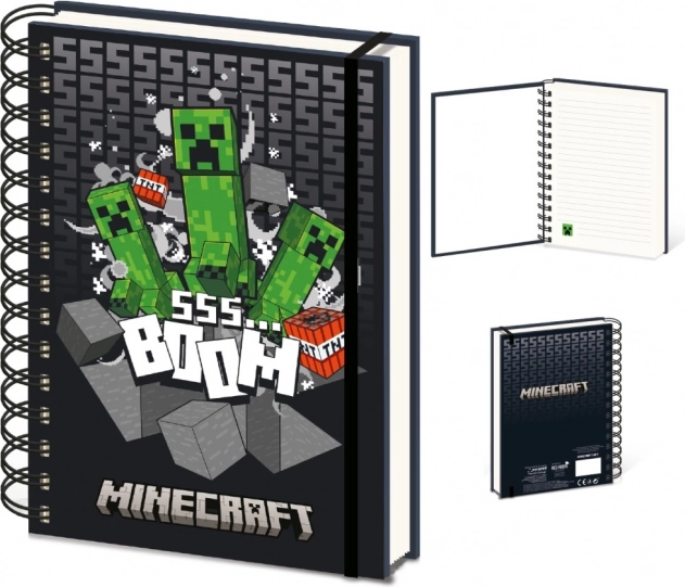 Minecraft blok A5 s krúžkovou väzbou 3D efekt