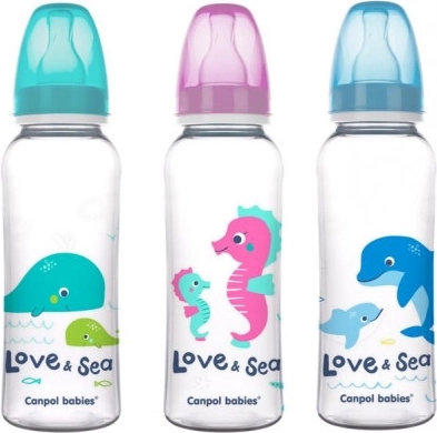 Canpol babies fľaša s potlačou Love & Sea – 250 ml