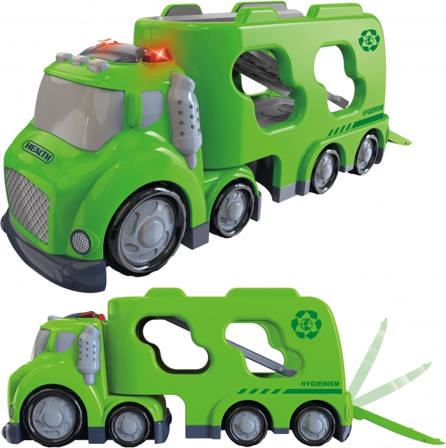 Woopie zelená odťahová služba City Truck s efektmi zvuku a svetla