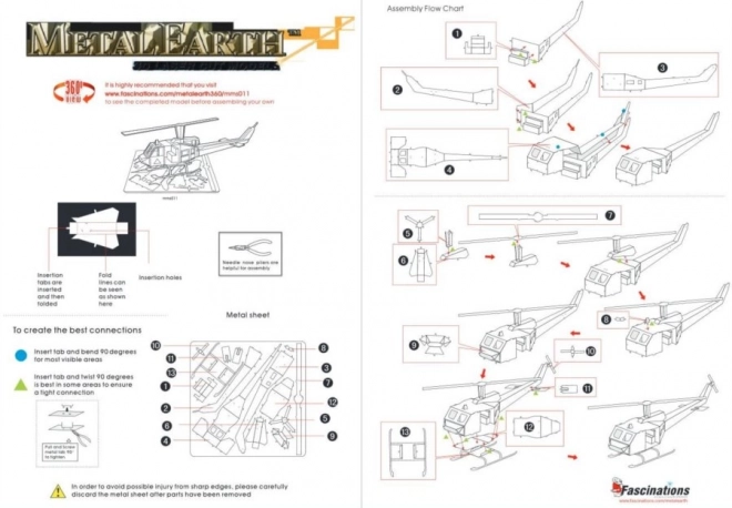 3D model vrtuľníka Bell UH-1 Huey od Metal Earth