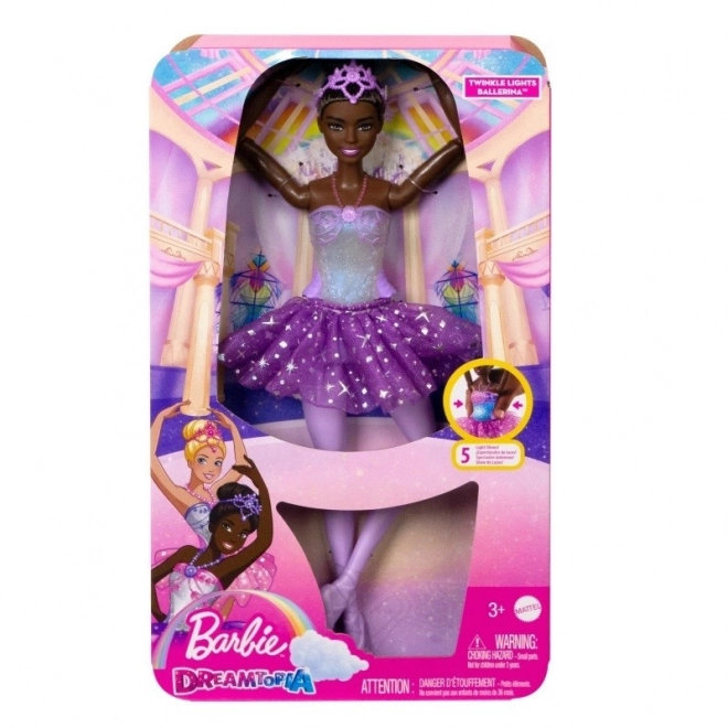 Bábika Barbie Dreamtopia baletka magické svetlá brunetka