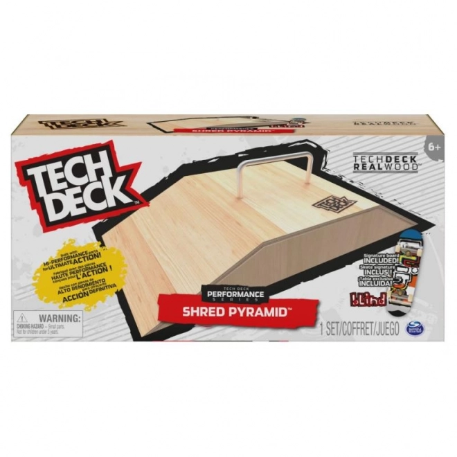 Tech Deck drevená rampa s fingerboardom