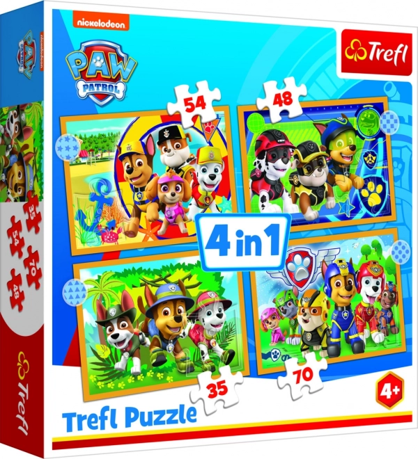 Letný požiarnik Sam | Puzzle 4v1 | Trefl