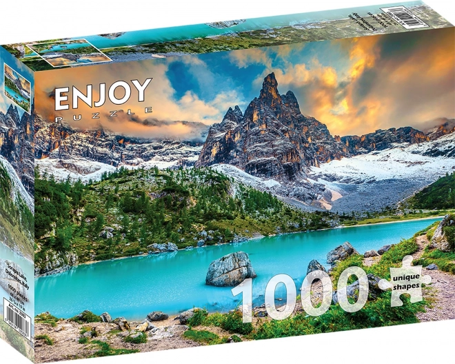 Puzzle Jezero Sorapis, Dolomity, Taliansko 1000 dielikov