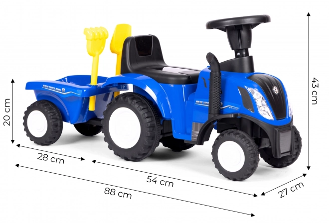 Detský traktor na vozenie s prívesom, interaktívnym volantom a zvukmi