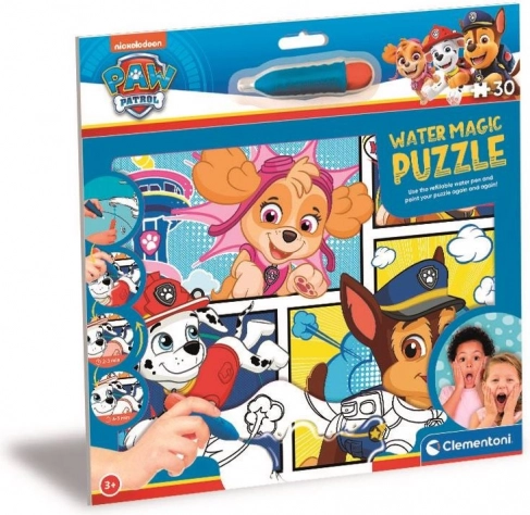 CLEMENTONI Puzzle s maľovaním vodou Water Magic: Tlapková patrola 30 dielikov
