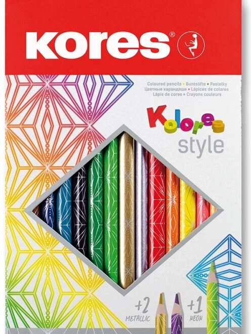 Trojhranné pastelky Kolores Style 15 ks