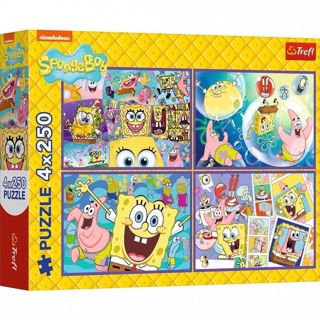 Puzzle 4x250 Šialený svet Sponge Boba