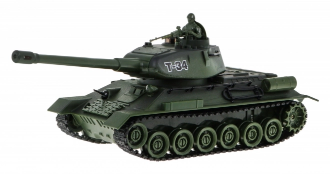 Diaľkovo ovládané 2 tanky T-34 vs. Tiger pre deti 3+ Strelecké modely 1:28 + Veľká tanková bitka + Svetelné zvuky