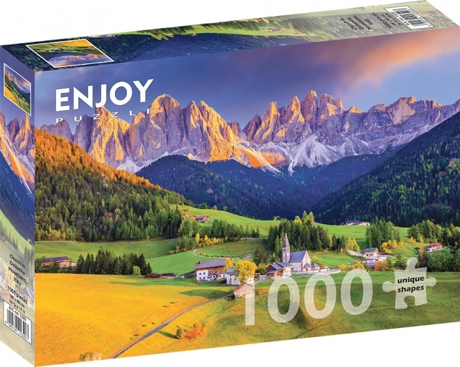 Enjoy puzzle Kostol v Dolomitoch, Taliansko 1000 dielikov